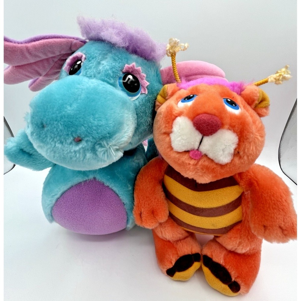 Vintage Wuzzles Bumblelion & Moosel 1984-85 Hasbro Plush LOT OF 2 TLC